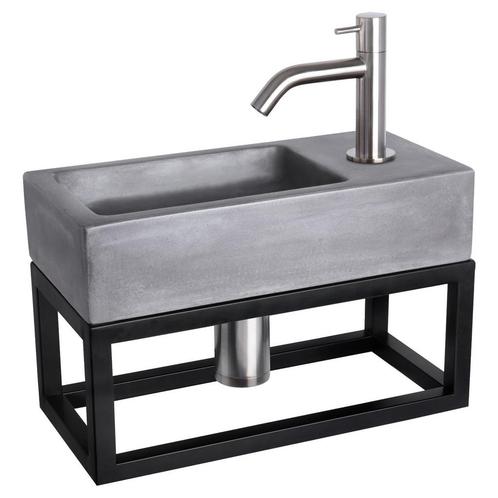 Fonteinset Differnz Ravo Beton en Handoekrek 38.5x18.5x9 cm, Doe-het-zelf en Verbouw, Sanitair, Overige typen, Nieuw, Chroom, Ophalen of Verzenden