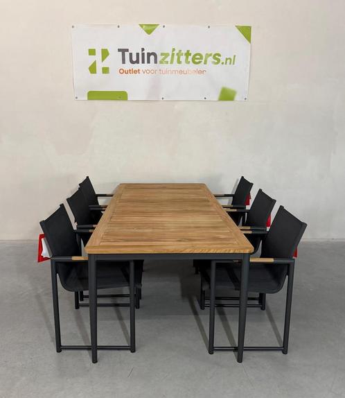 Hartman Fontaine/Silencio 7-delige diningset, Tuin en Terras, Tuinsets en Loungesets, Eettafel, Stoel, 6 zitplaatsen, Nieuw, Teakhout