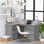 vidaXL Hoekbureau 145x100x76 cm bewerkt hout grijs sonoma, Huis en Inrichting, Bureaus, Verzenden, Nieuw