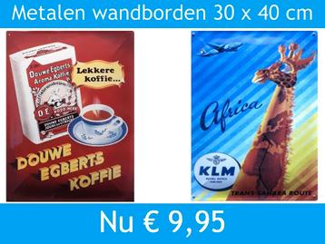 Gebolde Metalen reclameborden Douwe Egberts - Zwitsal - KLM