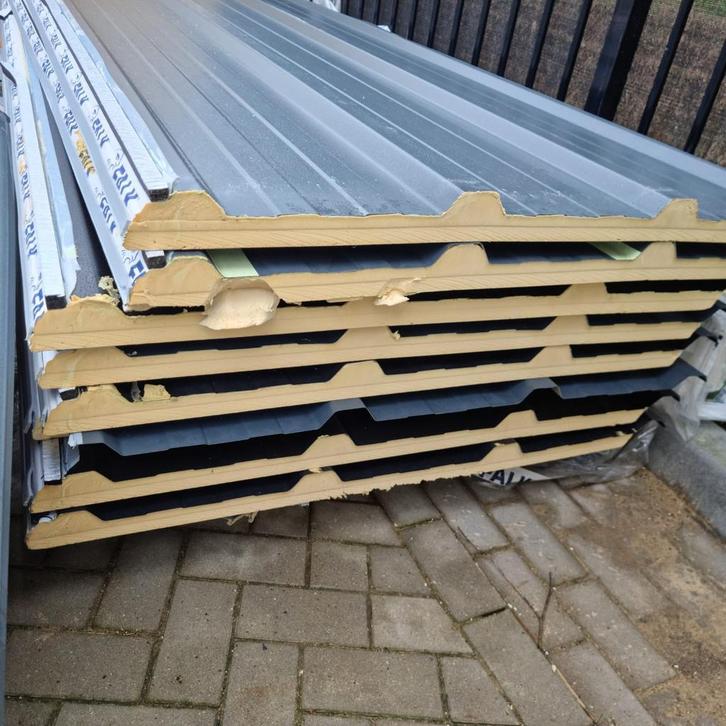 Dakplaten, sandwichpanelen, B-keus, div. kleuren, antraciet, Doe-het-zelf en Verbouw, Platen en Panelen, Nieuw, 20 tot 50 mm, Overige materialen
