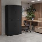 Archiefkast Cosmo met 2 lades 180x80x40cm - zwart/zwart, Huis en Inrichting, Kasten | Roldeurkasten en Archiefkasten, Verzenden