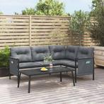 vidaXL 2-delige Loungeset staal antracietkleurig, Tuin en Terras, Tuinsets en Loungesets, Verzenden, Nieuw, Rvs, Loungeset