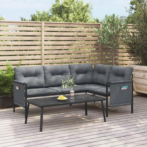 vidaXL 2-delige Loungeset staal antracietkleurig, Tuin en Terras, Tuinsets en Loungesets, Loungeset, Nieuw, Rvs, Verzenden