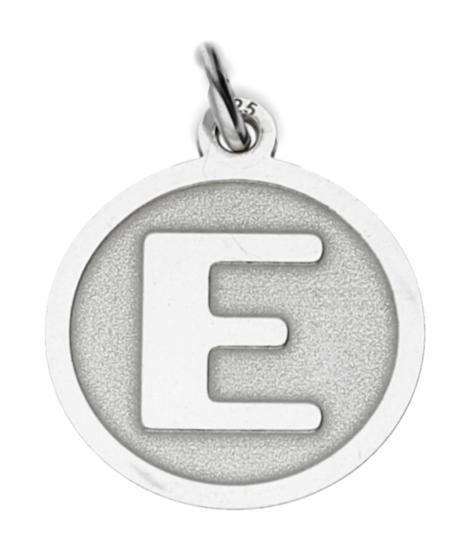 Zilveren Letter E rond mat en glans kettinghanger, Sieraden, Tassen en Uiterlijk, Kettinghangers, Verzenden