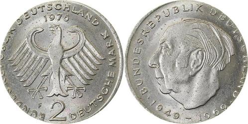 2 Dm Duitsland Fehlpraegung 2 Mark Heuss 1976 F auf 1dm,..., Postzegels en Munten, Munten | Europa | Niet-Euromunten, Verzenden