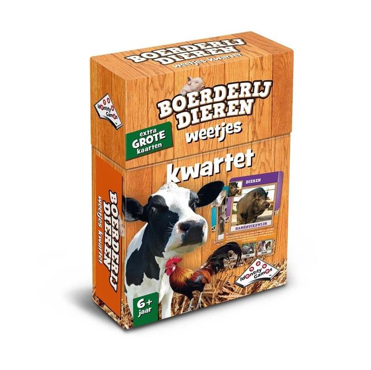 Boerderijdieren Weetjes Kwartet | Identity Games -, Hobby en Vrije tijd, Gezelschapsspellen | Bordspellen, Nieuw, Verzenden