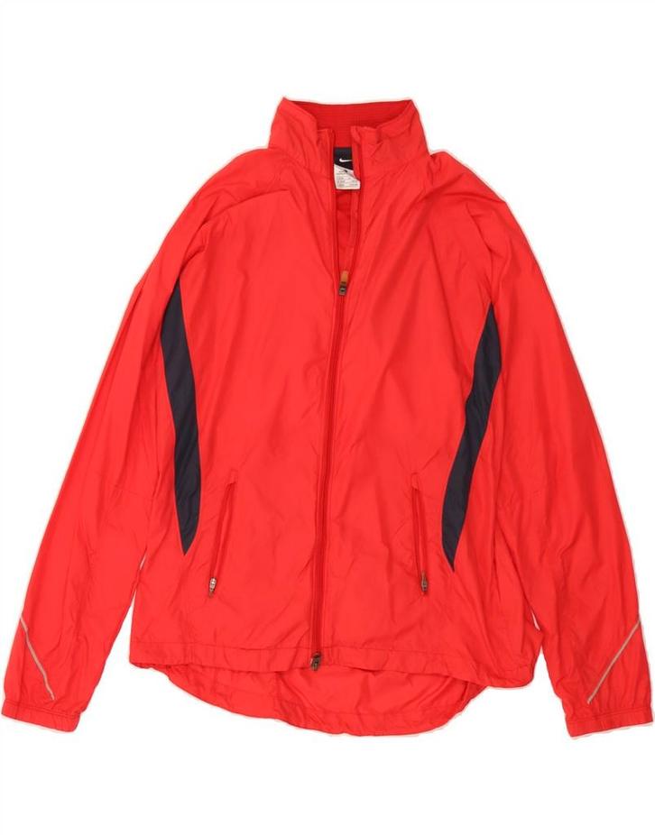 NIKE Womens Rain Jacket UK 16/18  Large Red Colourblock, Kleding | Dames, Jassen | Winter, Verzenden