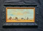 Jean-Marie Villard (1828 - 1899) - Un bord de mer hollandais, Antiek en Kunst