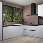 Witte hoogglans greeploze keuken Vogar 82791, Huis en Inrichting, Keuken | Complete keukens, Verzenden, Nieuw