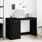 vidaXL Bureau met lade Zwart eiken 50 x 115 x 75 cm Bewerkt, Huis en Inrichting, Bureaus, Verzenden, Nieuw