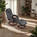 TV-fauteuil met krukje model 2 - zwart/bruin, Verzenden, Nieuw
