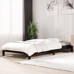 Bed stapelbaar 75x190 cm massief grenenhout zwart, Huis en Inrichting, Verzenden