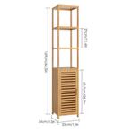 Hoge Badkamerkast van Bamboe – 169x33x34cm – 100% Natuurlijk, (Half)hoge kast, Minder dan 50 cm, Verzenden, Nieuw