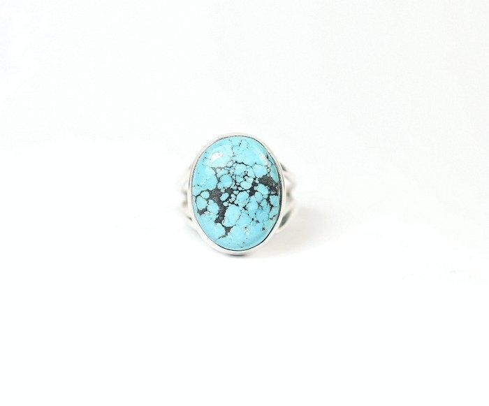 Tibetaans turquoise Ring / Cabochon / nieuw- 6.3 g - (1), Verzamelen, Mineralen en Fossielen
