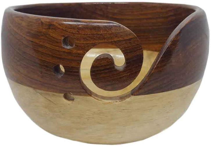 Scheepjes Yarn Bowl - Rozen- en Dennenhout - 13x9cm, Hobby en Vrije tijd, Breien en Haken, Ophalen of Verzenden