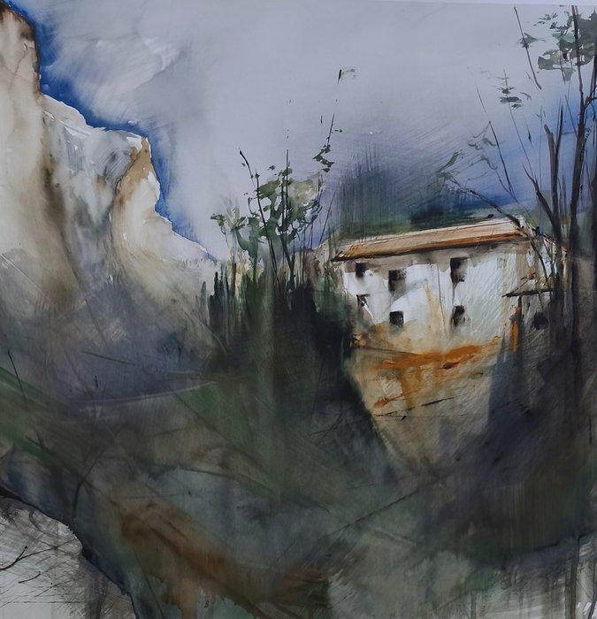 Javier Plata - Casa de campo, Antiek en Kunst, Kunst | Schilderijen | Modern