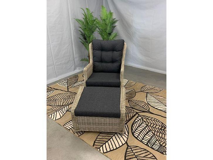 Te Velde tuinmeubelen bombay dining tuinstoel met voetenbank, Tuin en Terras, Tuinsets en Loungesets, Loungeset, Stoel, Nieuw