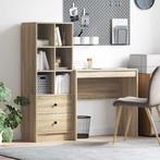 vidaXL Bureau met opslag in Sonoma eiken hout, Huis en Inrichting, Minder dan 50 cm, Verzenden, Nieuw, Minder dan 100 cm