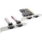 InLine seriële RS232 PCI kaart met 4 9-pins SUB-D, Nieuw, Ophalen of Verzenden