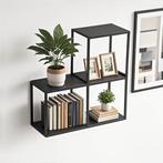 Wandplankenset Nostened 3-delig vierkant staal zwart [en.cas, Huis en Inrichting, Woonaccessoires | Wandplanken en Boekenplanken