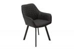 Retro stoel PALERMO antraciet met armleuning en decoratieve, Huis en Inrichting, Stoelen, Ophalen of Verzenden, Nieuw