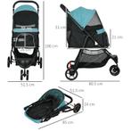 TRUUSK Pet Buggy Opvouwbare Hondenbuggy Met Regenhoes 2 Beke, Verzenden, Nieuw