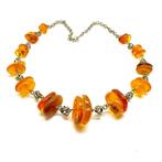 Oude natuurlijke Baltische amber ambachtskunst halsketting., Verzamelen, Nieuw