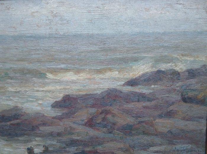 Edgar Farasyn (1858-1938) - Zeezicht in Bretagne - Finistere, Antiek en Kunst, Kunst | Schilderijen | Klassiek