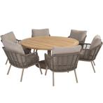 Puglia Saba low dining tuinset 160ØxH69 cm 7 delig latte, Ophalen of Verzenden, Nieuw