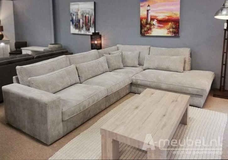 Hoekbank Ijsselstein - hoekbanken - Beige, Huis en Inrichting, Banken | Sofa's en Chaises Longues, Nieuw, Stof