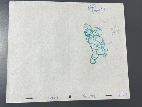 Gracie Films - Originele animatietekening van Homer Simpson,, Cd's en Dvd's, Dvd's | Tekenfilms en Animatie