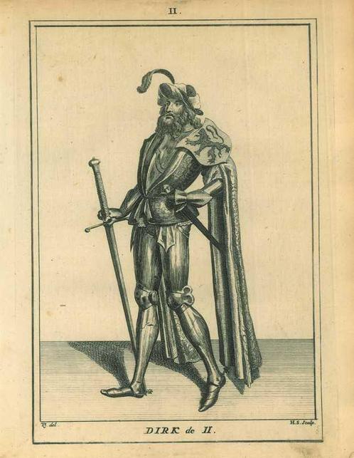 Portrait of Dirk II, Count of Holland, Antiek en Kunst, Kunst | Etsen en Gravures