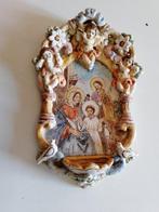 Barok Wijwatervat - Sacra Famiglia acquasantiera in ceramica, Antiek en Kunst