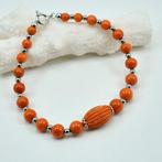 Bloedkoraal - Zilver - Armband, Verzamelen, Mineralen en Fossielen