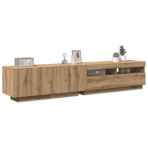 vidaXL Tv-meubel met LED 200x35x40 cm bewerkt hout, Huis en Inrichting, Kasten | Televisiemeubels, Nieuw, Overige houtsoorten