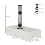 TRUUSK Parasolvoet 25kg Stand Voor Halfronde Parasol Met Ø 3, Verzenden, Nieuw