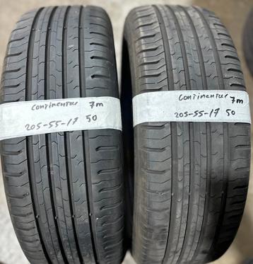 2x205-55-17 Continental zomer 7m €50 incl montage 205 55 17 beschikbaar voor biedingen
