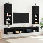 vidaXL TV-kast 2 pcs Zwart 30.5 x 30 x 102 cm Bewerkt hout, Huis en Inrichting, Minder dan 50 cm, Verzenden, 100 tot 150 cm, Nieuw