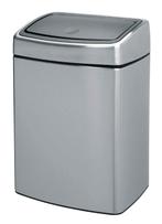 Brabantia afvalbak touch deksel 10 ltr RVS, Verzenden