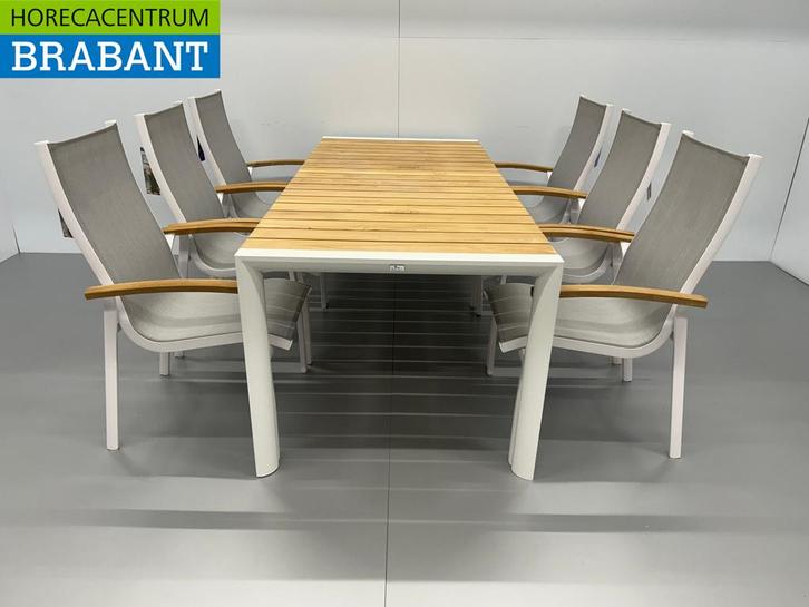 Best Freizeitmöbel Terras set eettafel met 6 stoelen Wit, Zakelijke goederen, Horeca | Meubilair en Inrichting, Nieuw in verpakking