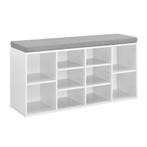 Schoenenkast 103x30x48 cm met zitkussen donkergrijs en wit, Huis en Inrichting, Kasten | Schoenenkasten, Verzenden, Nieuw