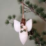 Hanger Vilt - Engeltje Wit met Mistletoe - 13cm - Fairtrade, Diversen, Kerst, Ophalen of Verzenden, Nieuw