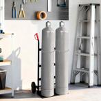 vidaXL Handtrolley Zwart en Rood 63 x 43,5 x 110 cm Staal, Doe-het-zelf en Verbouw, Gereedschap | Overige machines, Verzenden