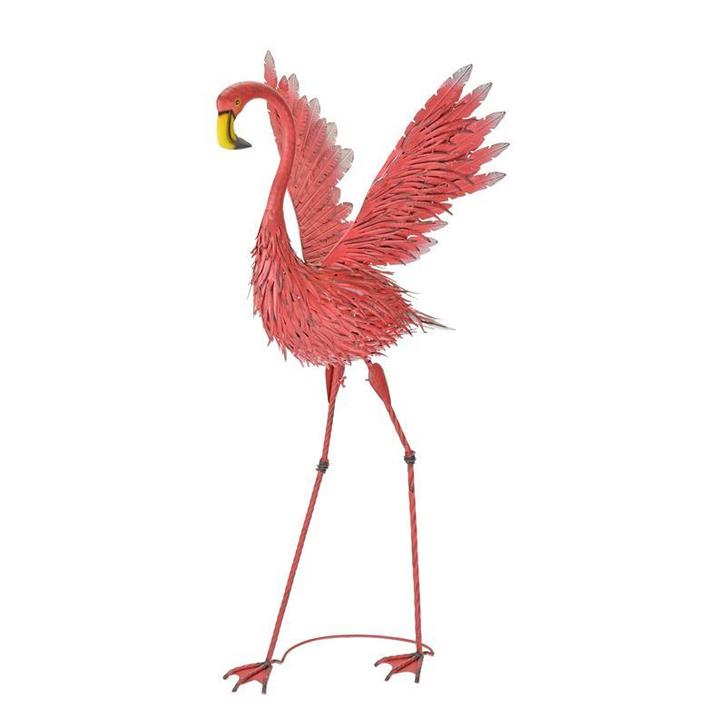 Metalen kleurrijke flamingo (Beeldjes - Decoratie), Antiek en Kunst, Kunst | Beelden en Houtsnijwerken, Verzenden