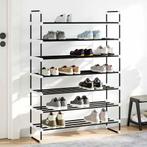 vidaXL Schoenenrek met 7 schappen metaal en kunststof zwart, Verzenden, Nieuw