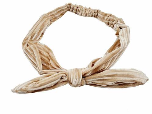 Haarband Knoop Strik Velvet Rib Beige, Sieraden, Tassen en Uiterlijk, Uiterlijk | Haarverzorging