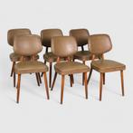 6x vintage eetkamerstoelen - jaren 60, skai | 01402, Huis en Inrichting, Stoelen, Gebruikt, Bruin, Hout, Vijf, Zes of meer stoelen