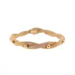 18 Krt. Vintage gouden brede armband | 19,0 cm, Sieraden, Tassen en Uiterlijk, Armbanden, Ophalen of Verzenden, Gebruikt, Overige kleuren