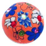 Fako Bijoux® - Click Button - Fimoklei - Bloemen Oranje, Verzenden, Nieuw